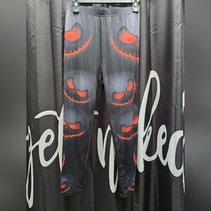 Spooky Black and Reddish/Orange Leggings